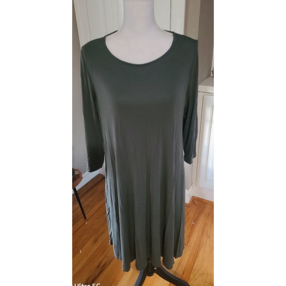 JBS XL olive green 3/4 sleeve dress